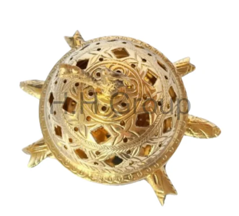 DhuniVeda Brass Turtle Incense Holder/Loban Dani/ Dhuni
