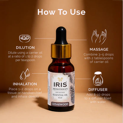 Iris Aromatherapy CEDARWOOD Essential oil (15ml)