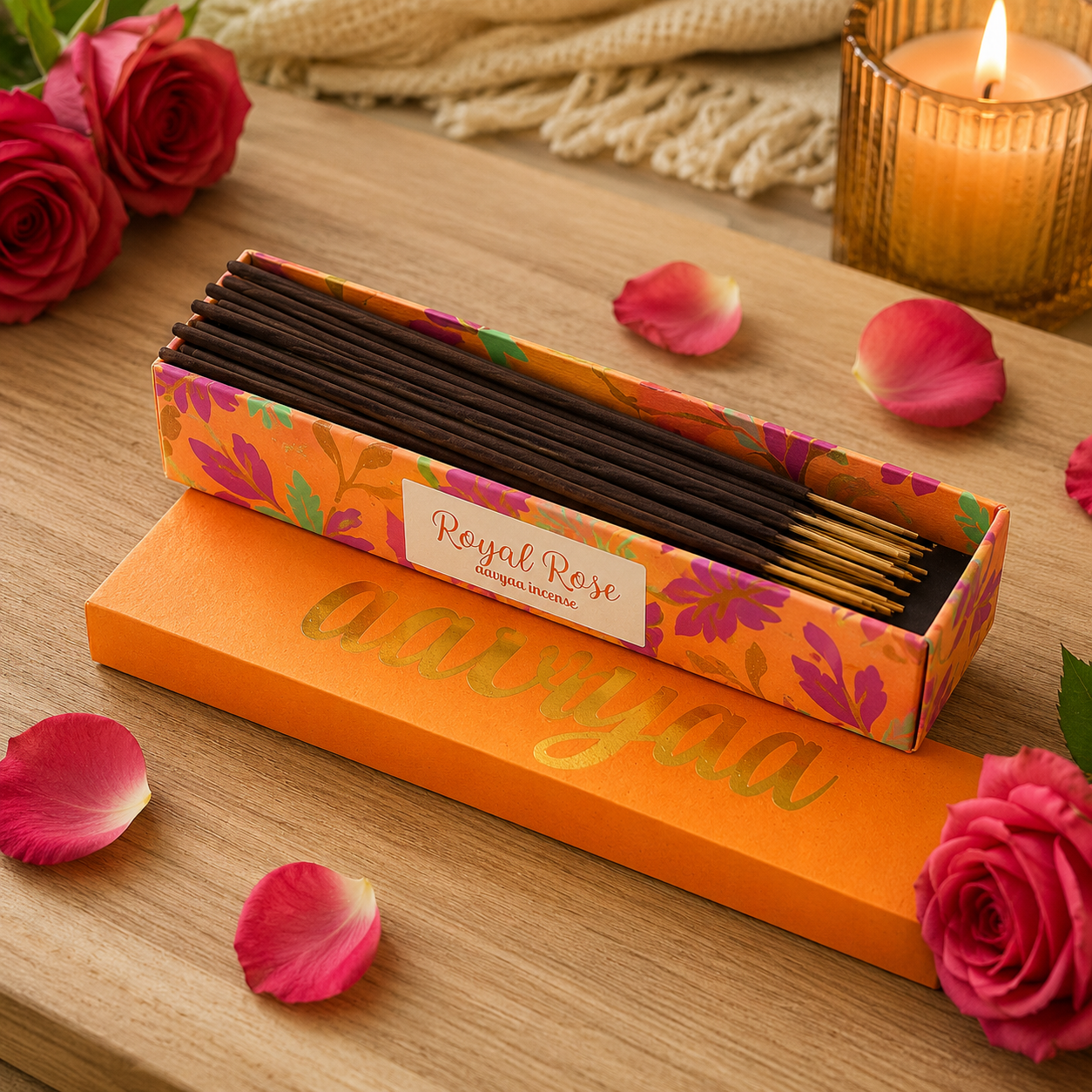 Aavyaa Rose Premium Incense sticks(50gm)