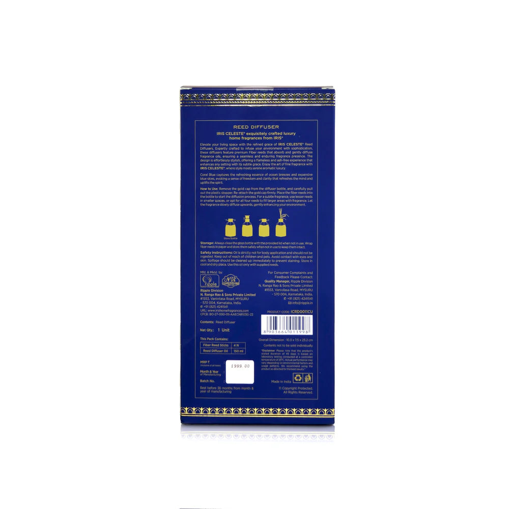 IRIS Celeste CORAL BLUE Reed Diffuser Set(150ml)