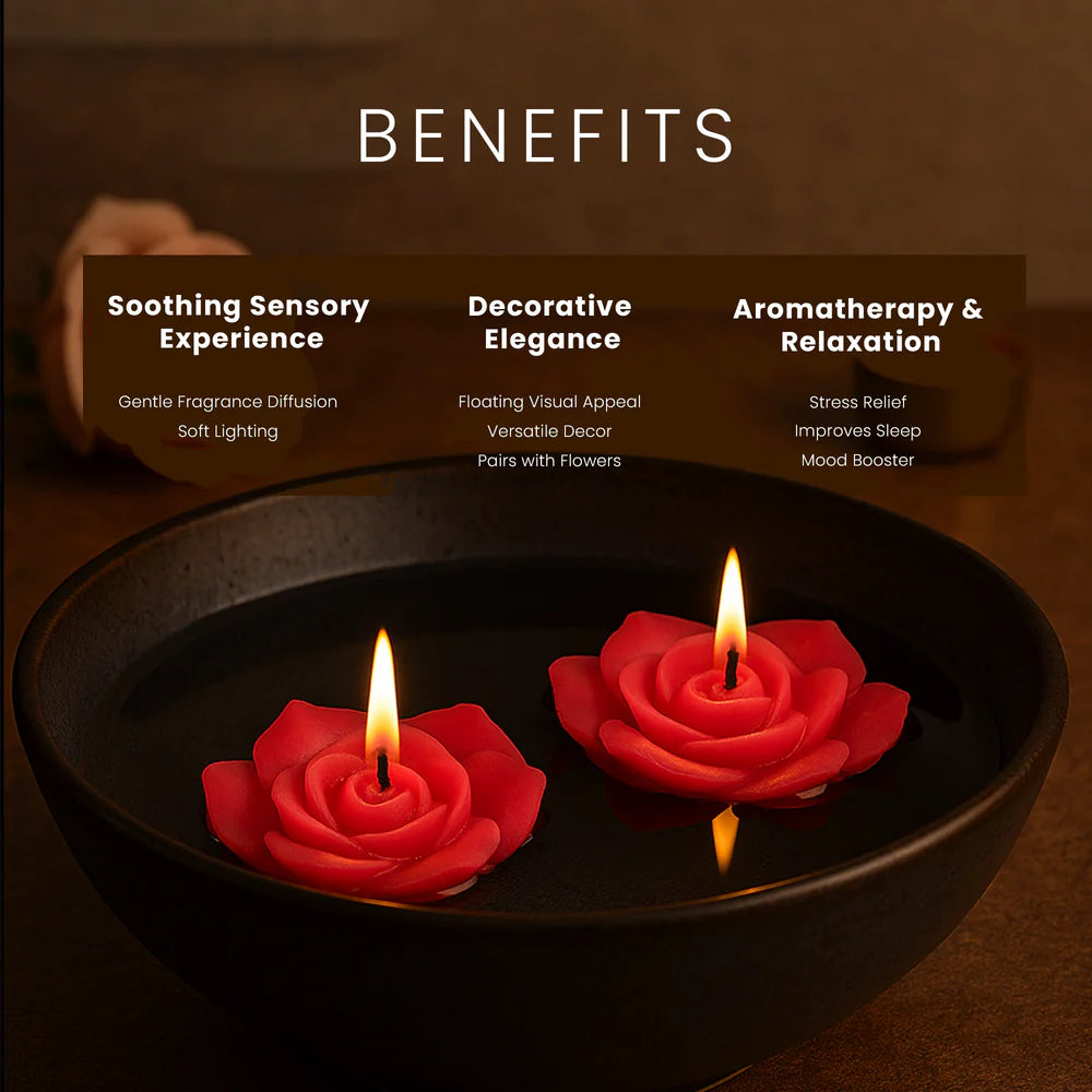 IRIS DAMASK ROSE Aromatic Floating Candles (pack of 2)