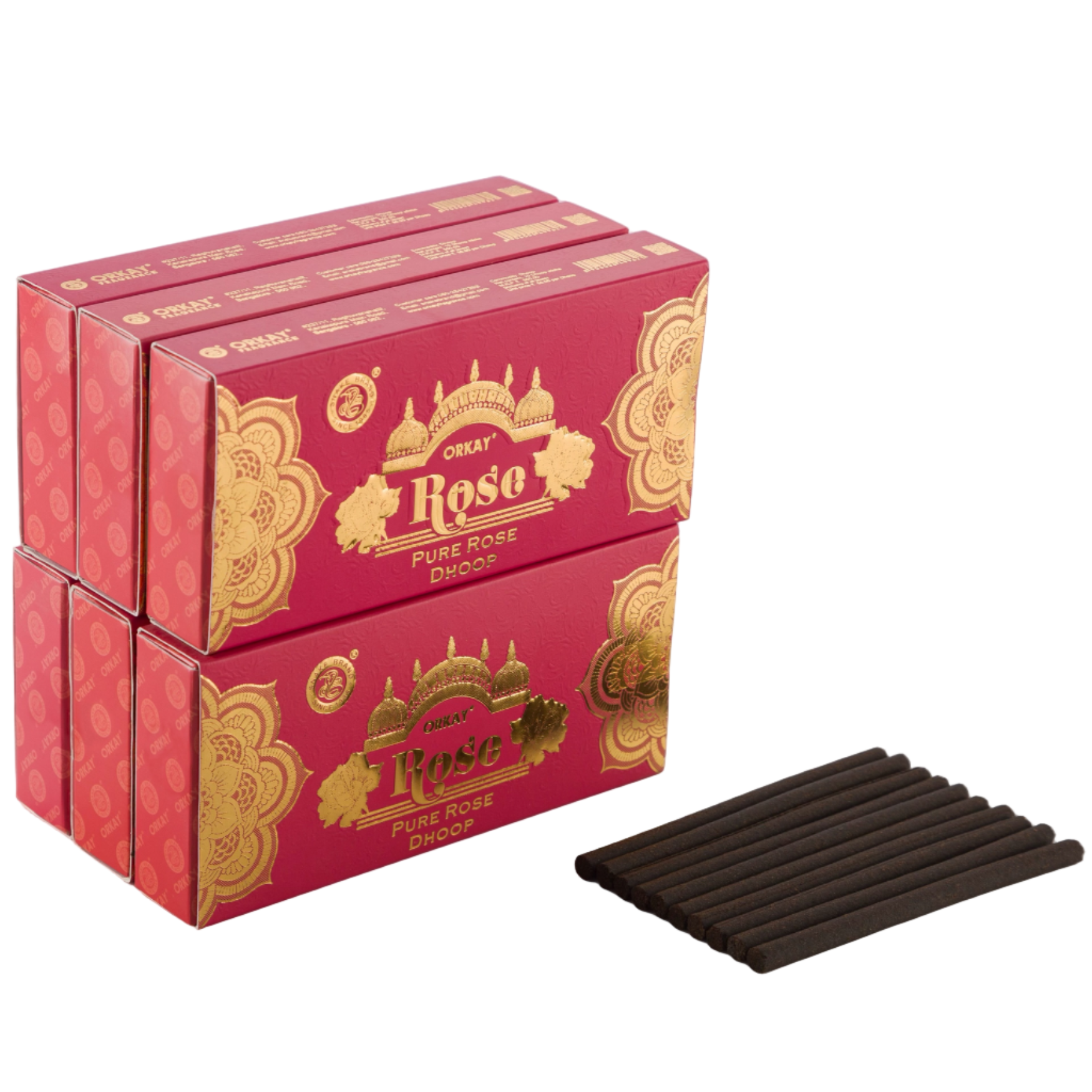 Orkay Fragrances Pure ROSE Dry Dhoop Sticks (10 sticks)