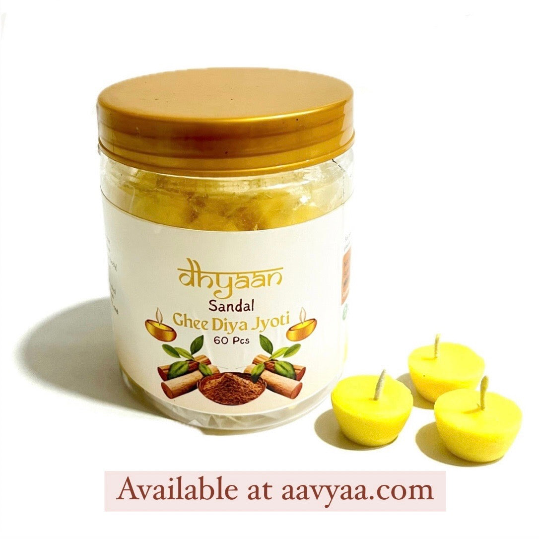 Dhyaan Sandal Ghee Diya Jyot  (60 pcs)