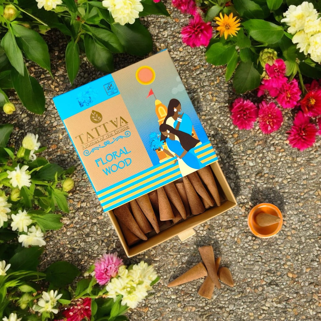 TATTVA Floralwood Dhoop Cones (40 Cones)
