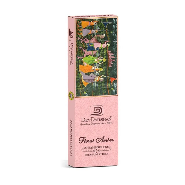 Devdarshan Floral Amber Bambooless Incense Sticks (20 Sticks)