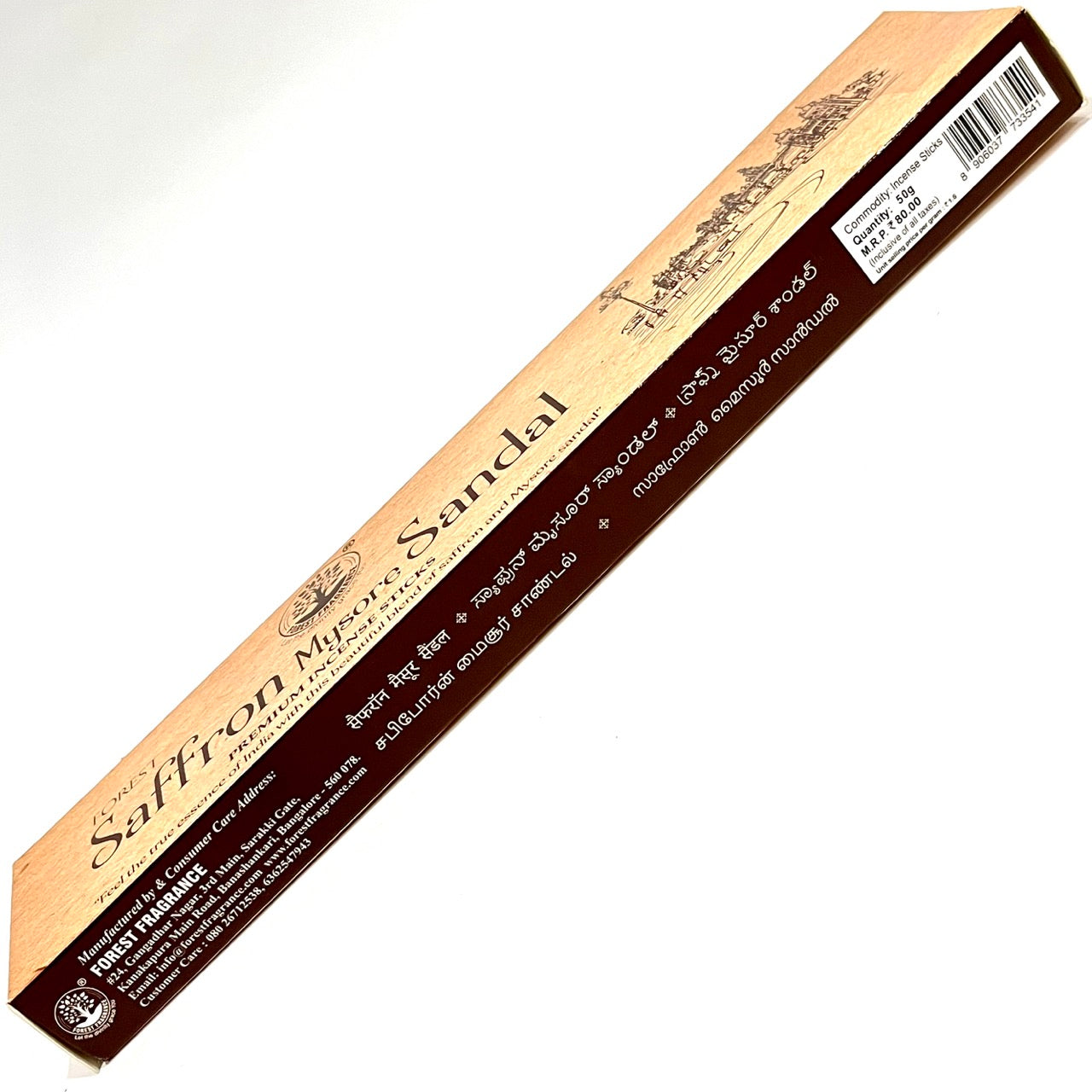 Forest SAFFRON MYSORE SANDAL Premium Incense Sticks (50 gms)