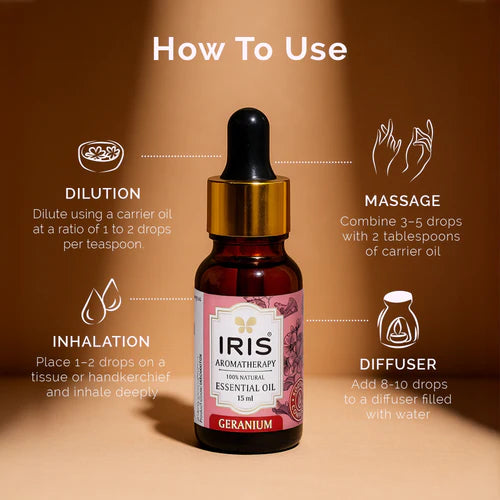 Iris Aromatherapy GERANIUM Essential oil (15ml)