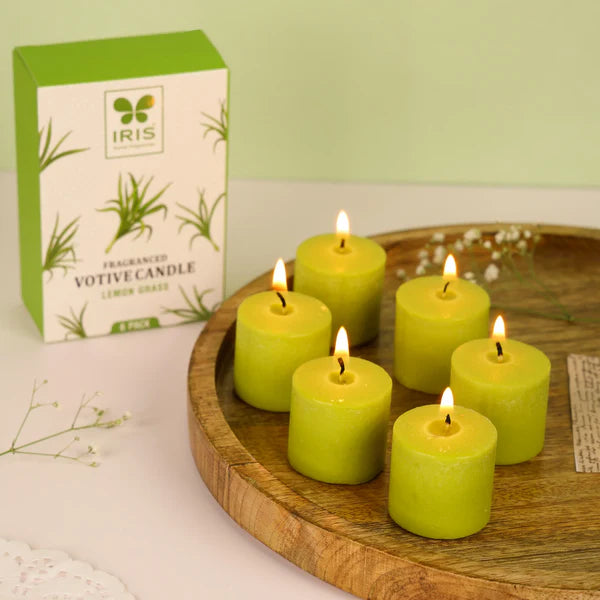 IRIS LEMON GRASS Votive Candles (Pack of 6)