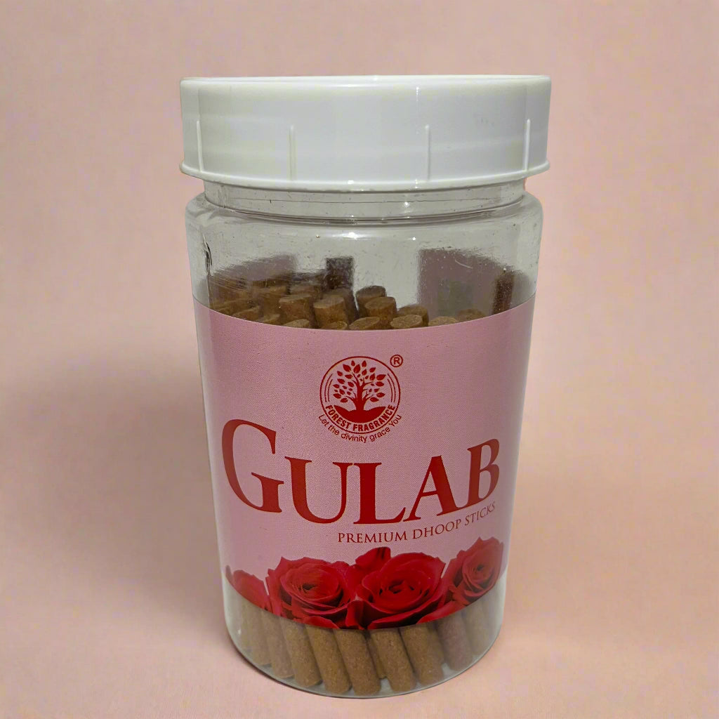 Forest Fragrance GULAB Premium Dhoop Sticks Jar (90 gm)
