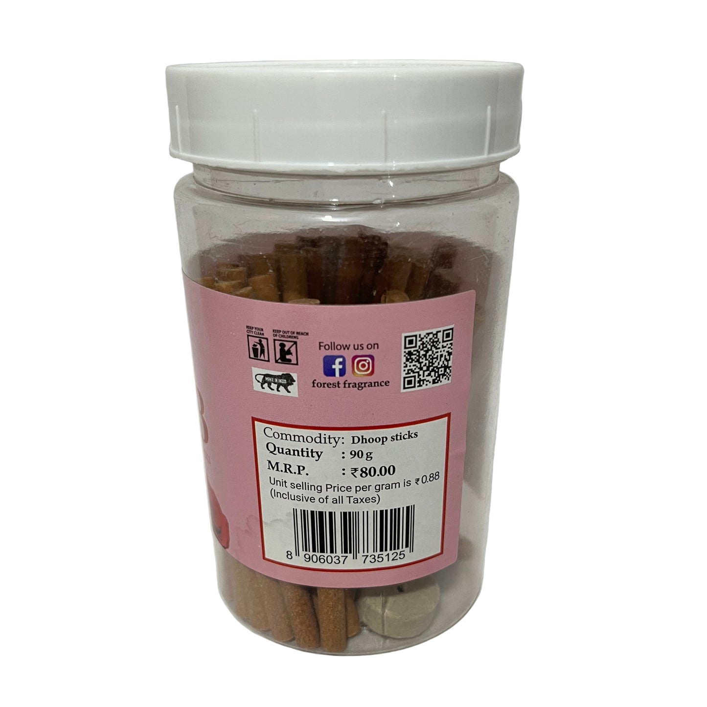 Forest Fragrance GULAB Premium Dhoop Sticks Jar (90 gm)