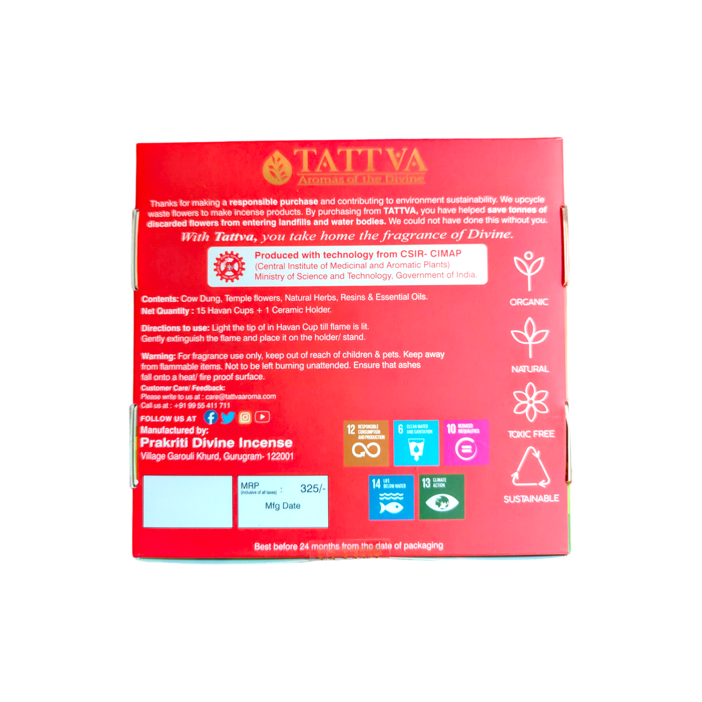 Tattva Aromas Cow Dung Sambrani Havan Cups