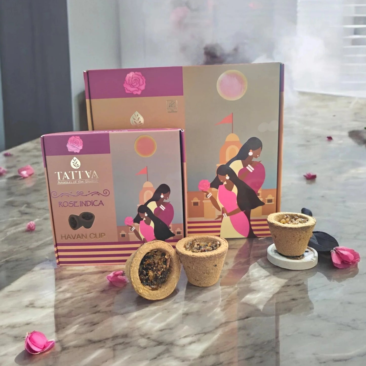 Tattva Aromas Rose Indica Sambrani Havan Cups