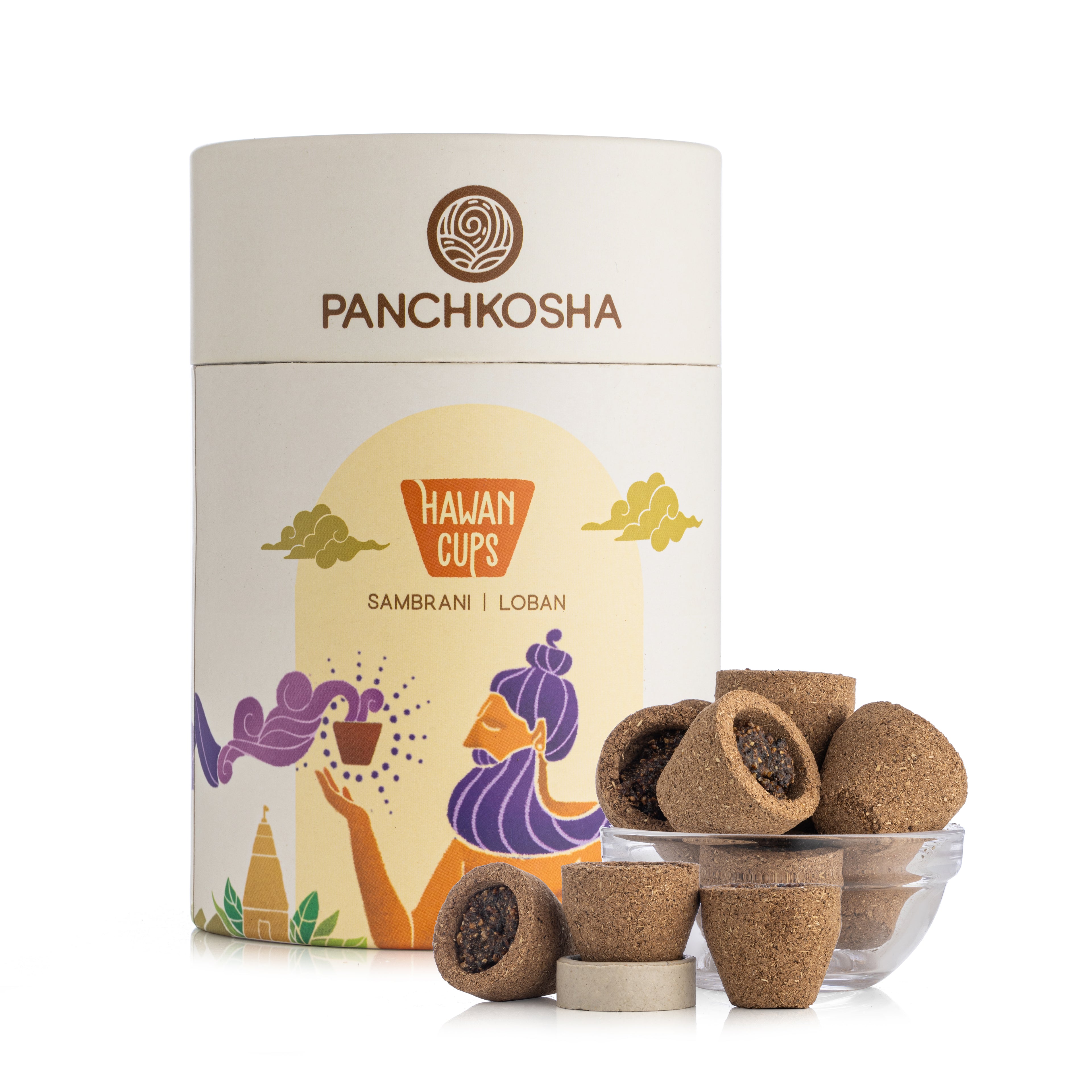 Panchkosha SAMBRANI LOBAN Hawan Cups (21 Hawan cups)