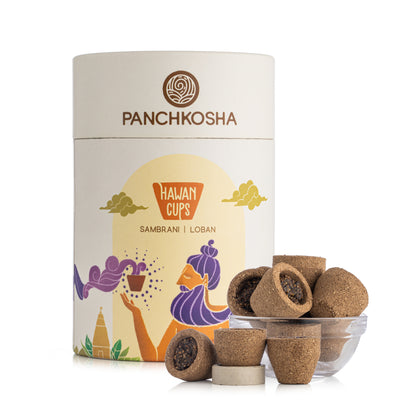Panchkosha SAMBRANI LOBAN Hawan Cups (21 Hawan cups)