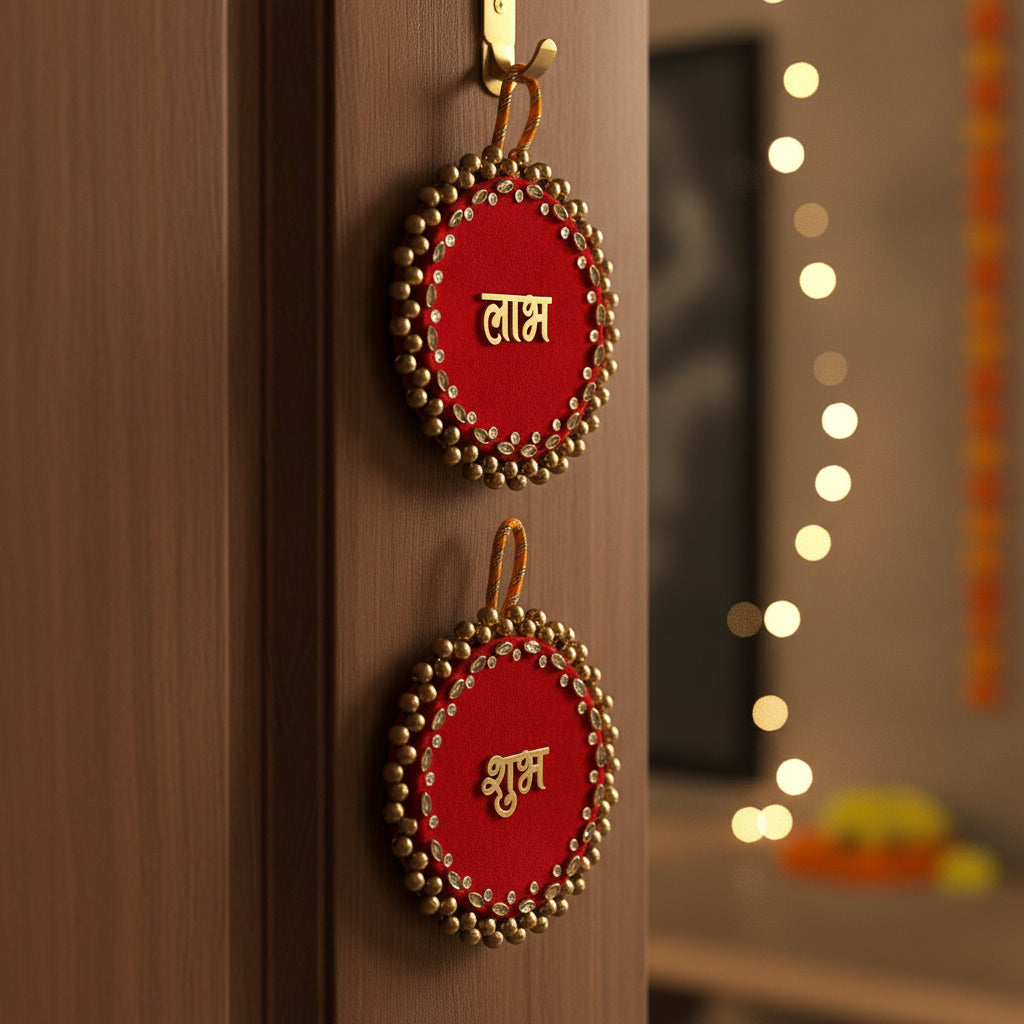 Shubh Labh Door Hangings (Red)