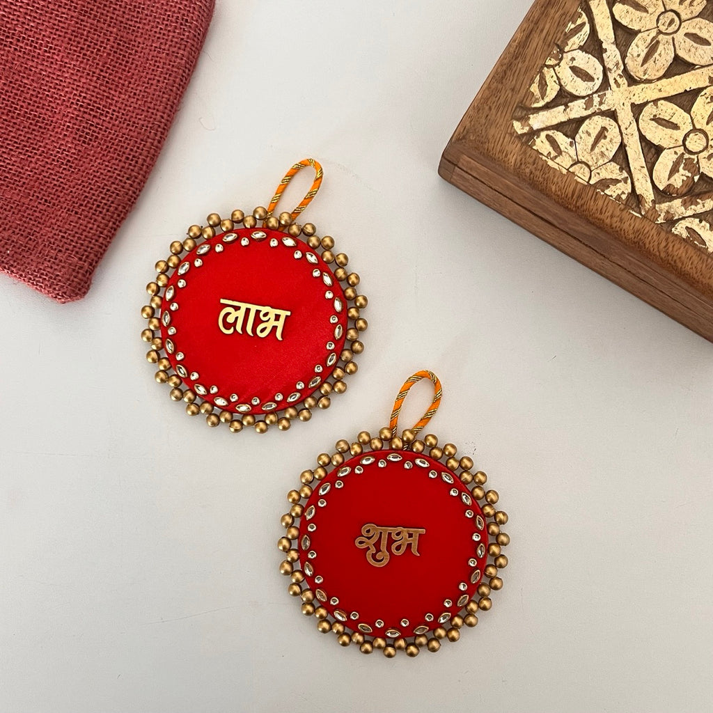 Shubh Labh Door Hangings (Red)
