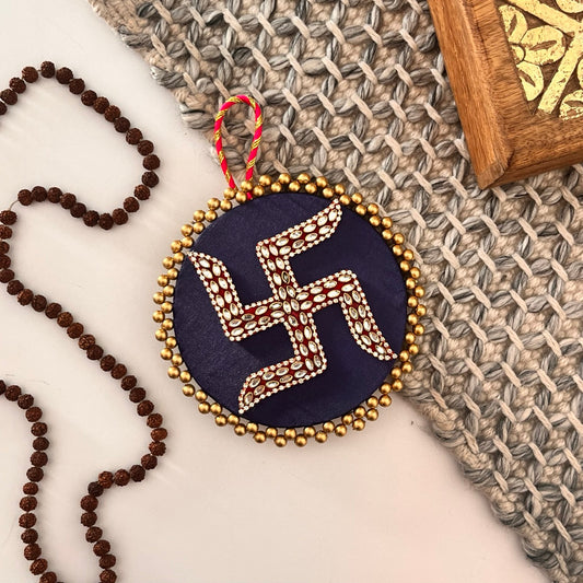 Swastik Door Hanging Navy Blue