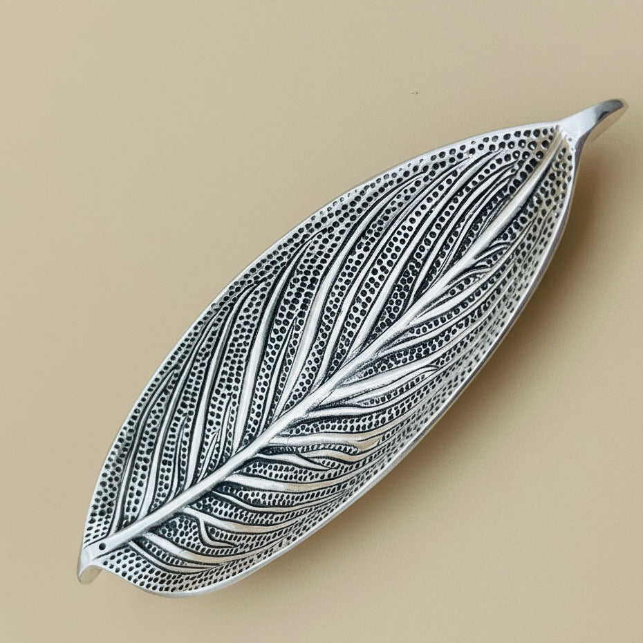 Incense holder - Steel leaf