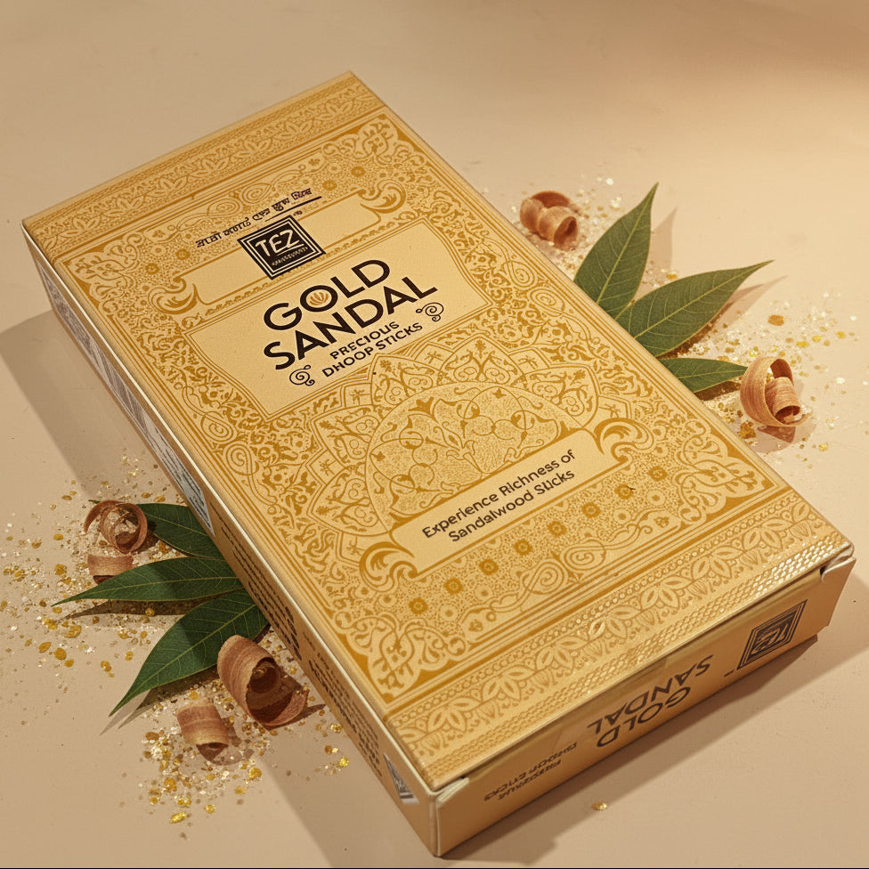 Tez Agarbatti GOLD SANDAL Precious Dhoop Sticks (100 gm)