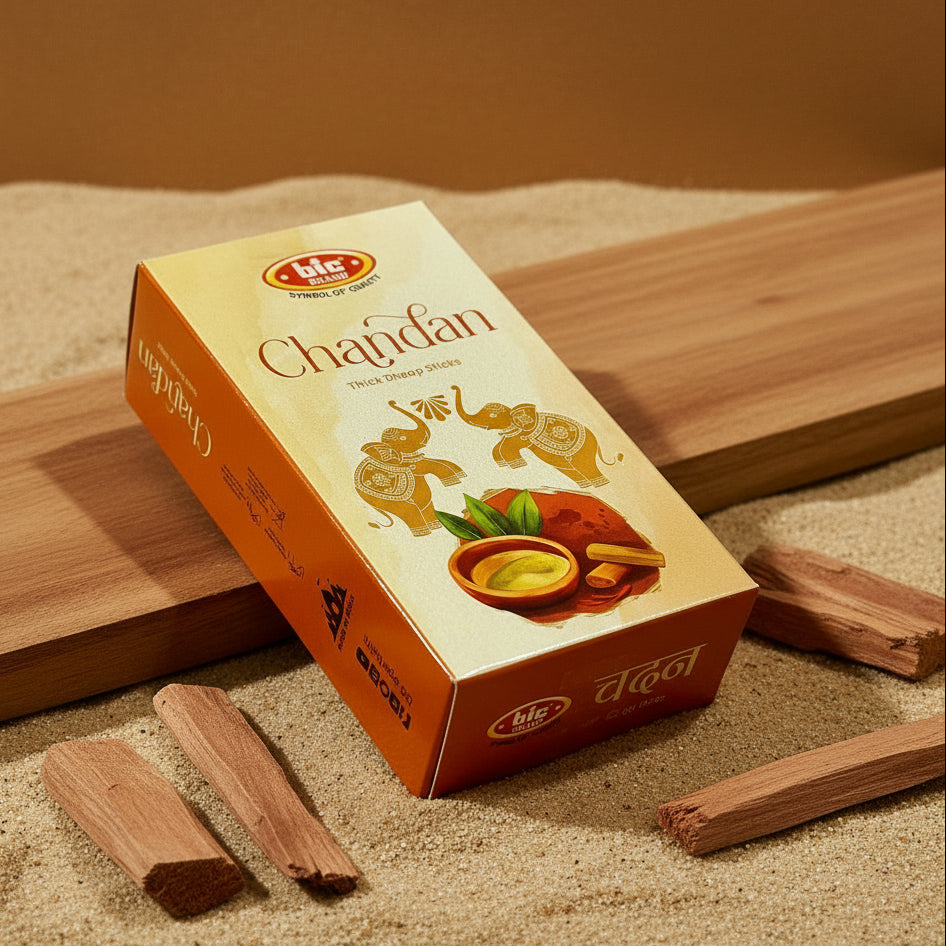 BIC CHANDAN Thick Dhoop Sticks (10 Sticks)