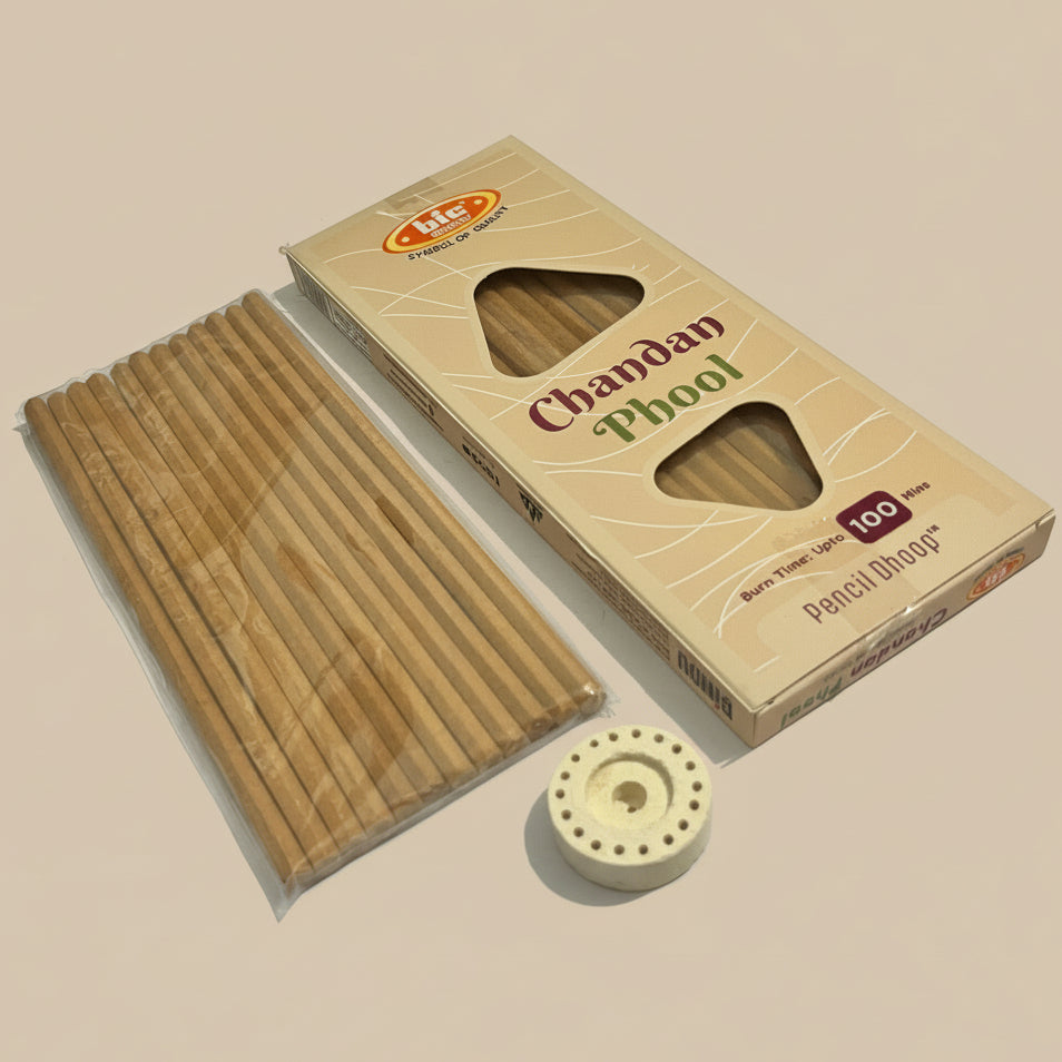 BIC CHANDAN PHOOL Pencil Dhoop Sticks (12 Sticks)