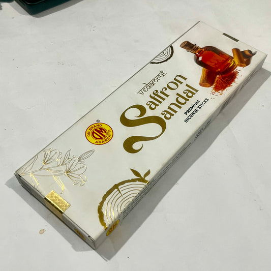 Om Brand Vedamrut SAFFRON SANDAL Premium Incense Sticks (50 gms)