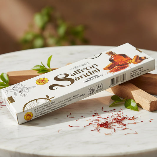 Om Brand Vedamrut SAFFRON SANDAL Premium Incense Sticks (50 gms)