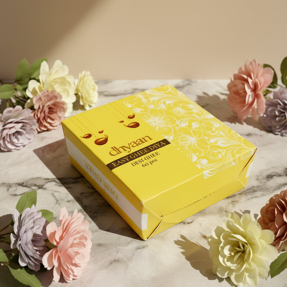 Dhyaan EASY GHEE DIYA Box (60 pcs) – aavyaa
