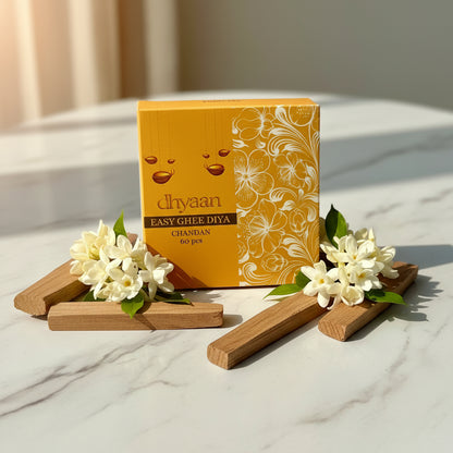 Dhyaan EASY GHEE DIYA Chandan Box (100 pcs)