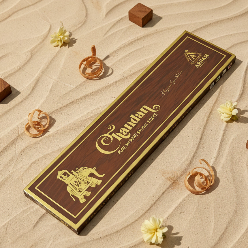 Arham CHANDAN Pure Mysore  Sandal Incense Sticks(10 sticks)