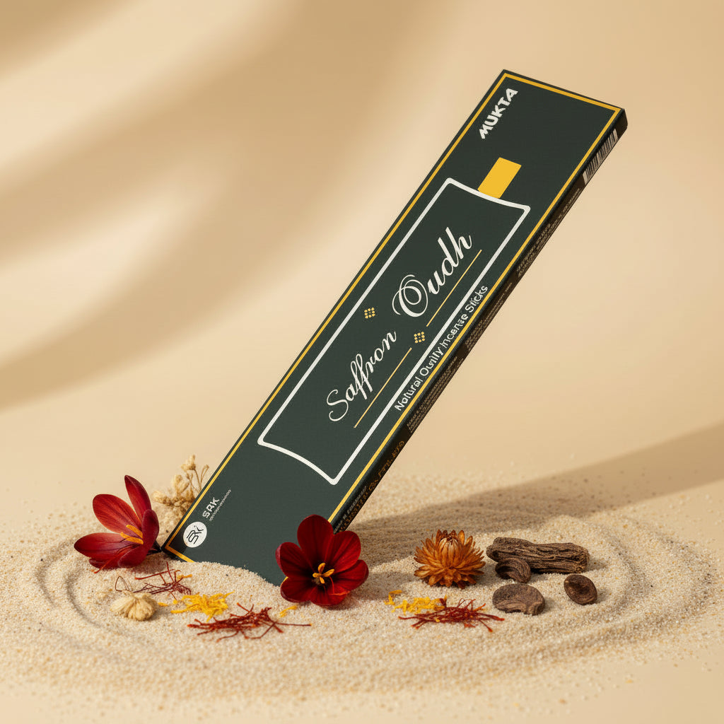 Mukta SAFFRON OUDH Natural Incense Sticks(10 Sticks)