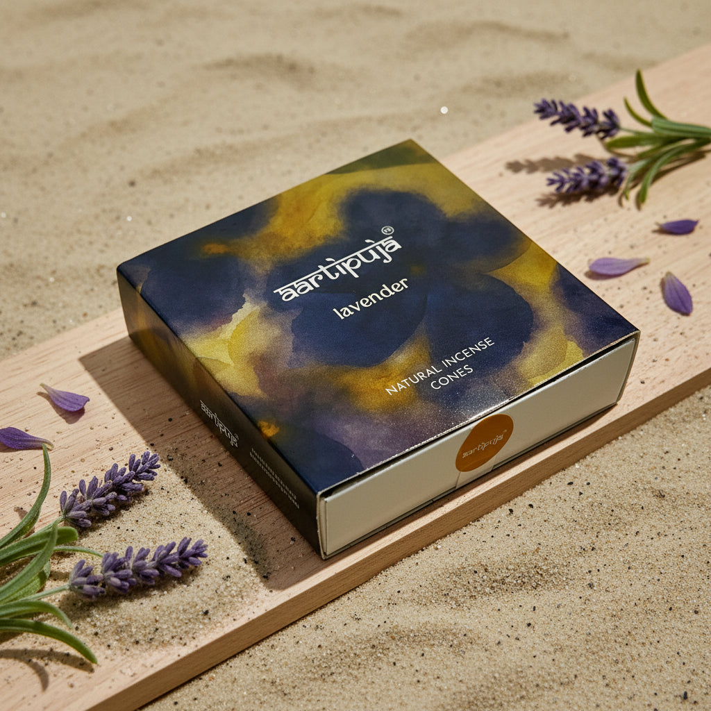 Aartipuja LAVENDER Natural Incense Cones(25 unit)