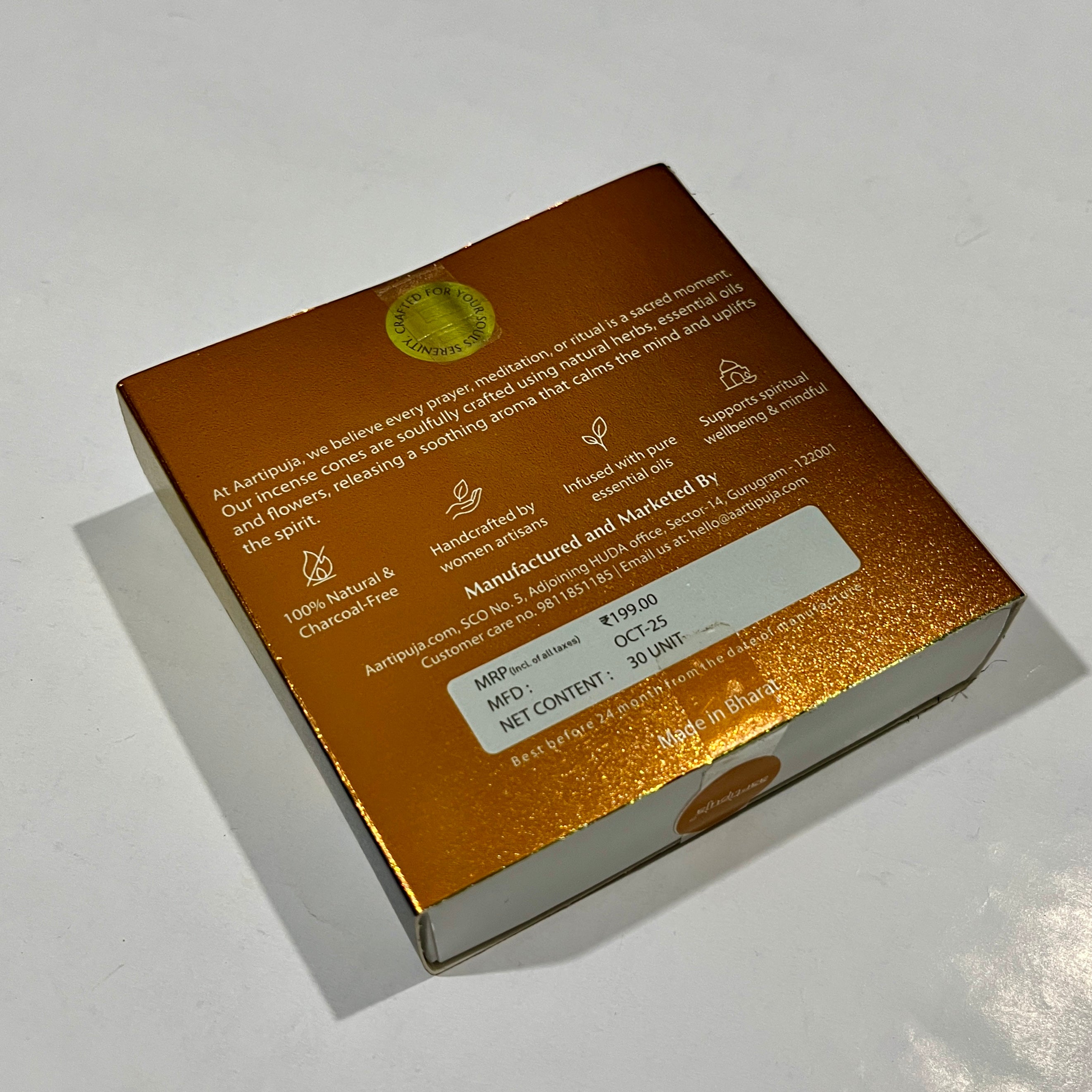 Aartipuja LAVENDER Natural Incense Cones(25 unit)