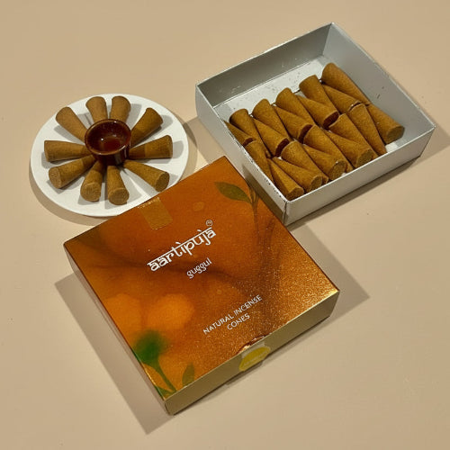 Aartipuja GUGGAL Natural Incense Cones(30 unit)