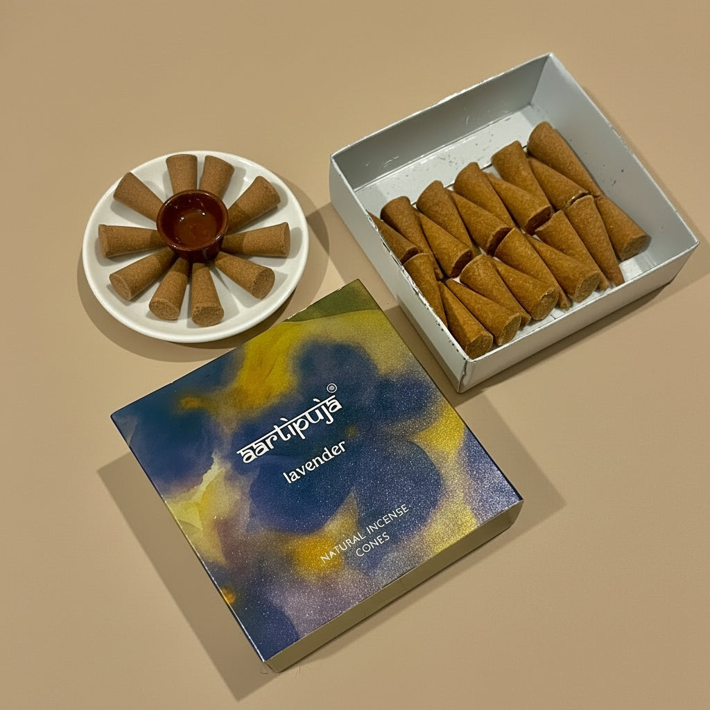Aartipuja LAVENDER Natural Incense Cones(25 unit)