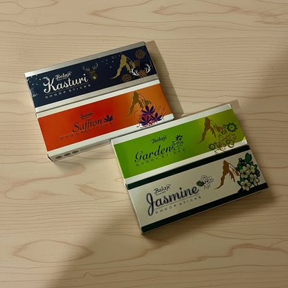 Balaji DHOOP Sticks Combo of 4 (Kasturi, saffron, Garden,Jasmine)