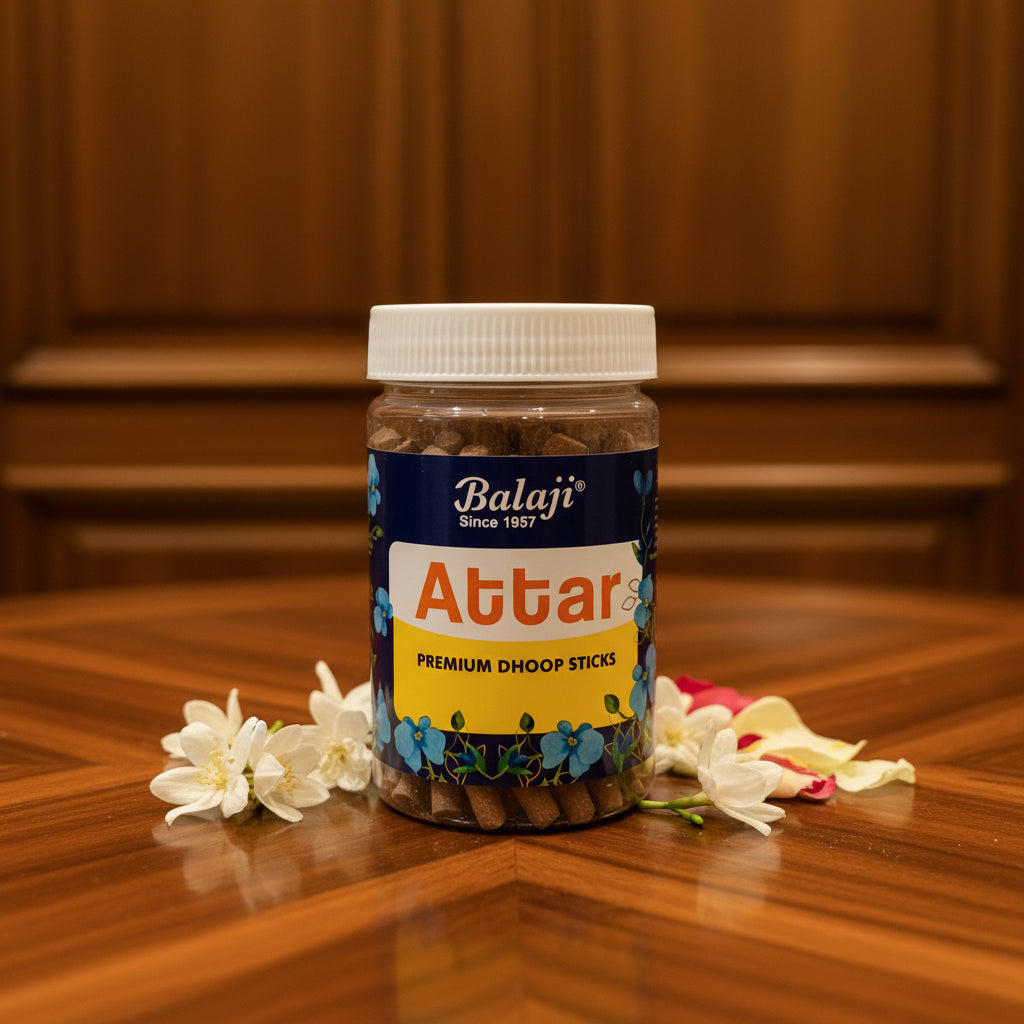 Balaji ATTAR Premium Dhoop Sticks Jar (100 gms)