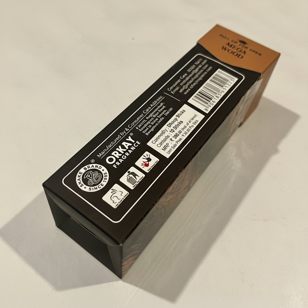 Orkay Fragrances MEGA WOOD Dhoop Sticks (10 sticks)