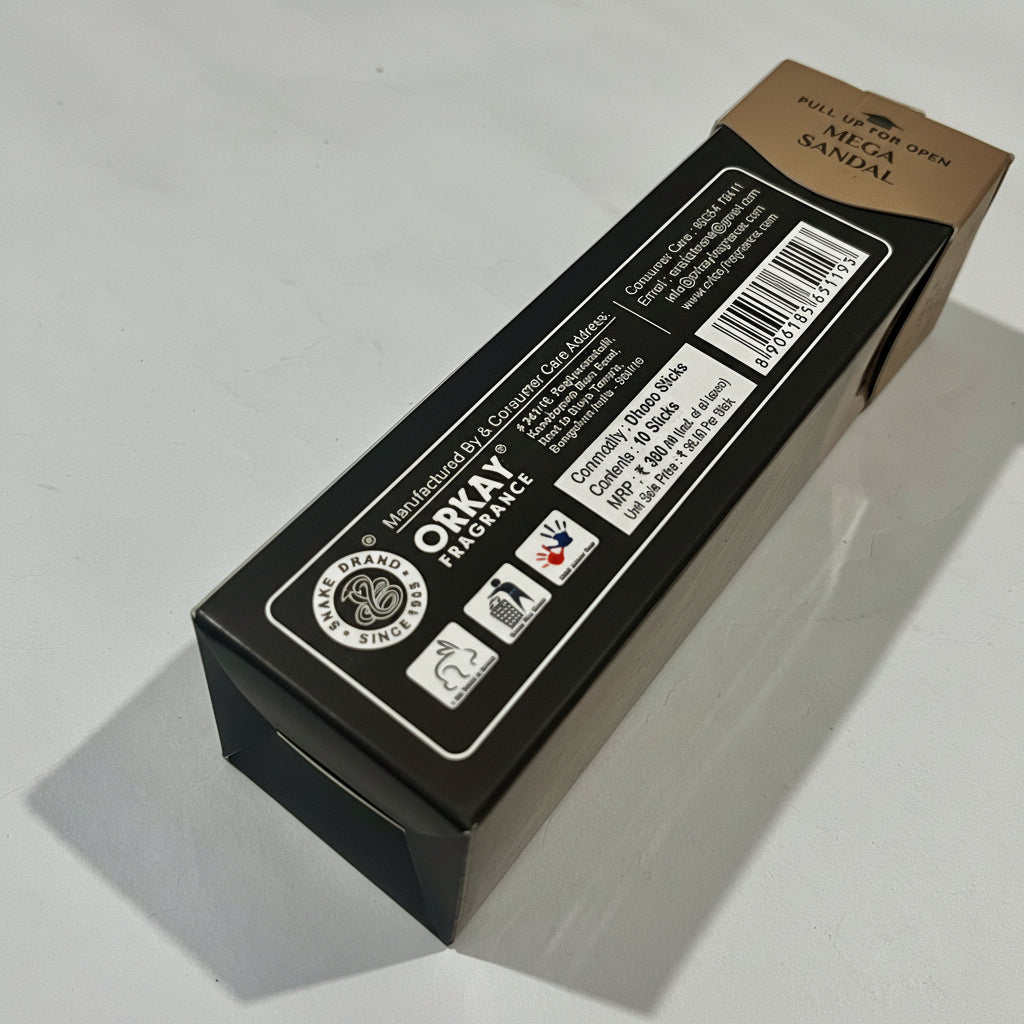Orkay Fragrances MEGA SANDAL Dhoop Sticks (10 sticks)
