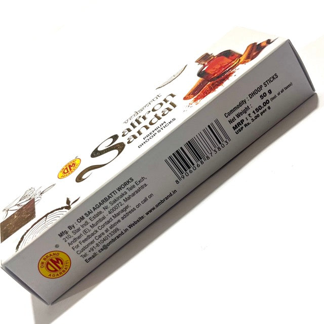 Om Vedamrut SAFFRON SANDAL Premium dhoop Sticks (50 gms)