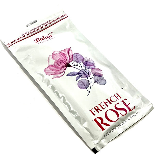 Balaji FRENCH ROSE Premium Incense sticks ZIPPER (110g)