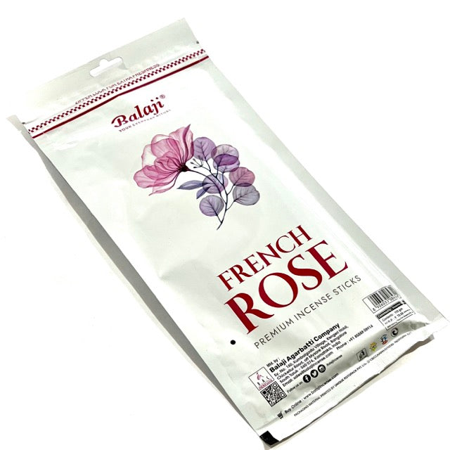 Balaji FRENCH ROSE Premium Incense sticks ZIPPER (110g)