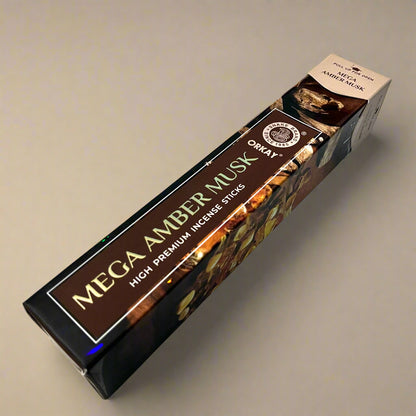 Orkay Fragrances MEGA AMBER MUSK Premium Incense Sticks (10 sticks)