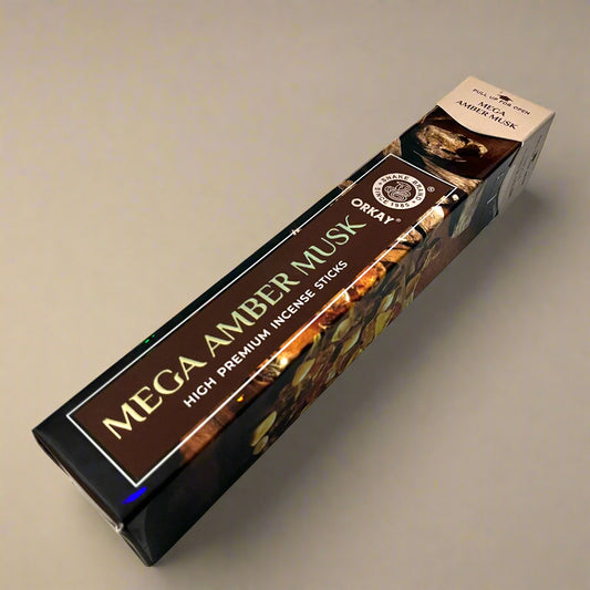 Orkay Fragrances MEGA AMBER MUSK Premium Incense Sticks (10 sticks)