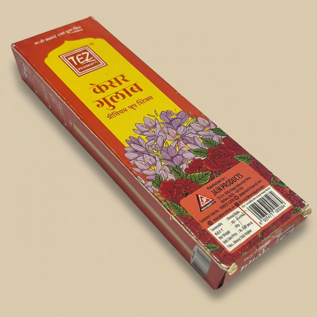 Tez Kesar Gulab Premium Dhoop Sticks (10 Sticks)