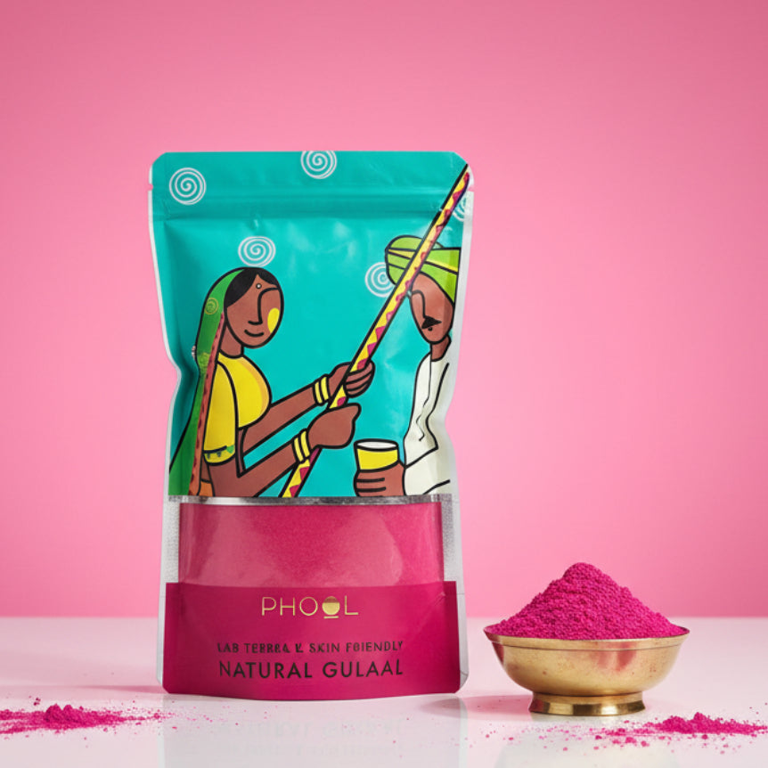 PHOOL Pink Natural - Gulabi Gulaal (100 g)