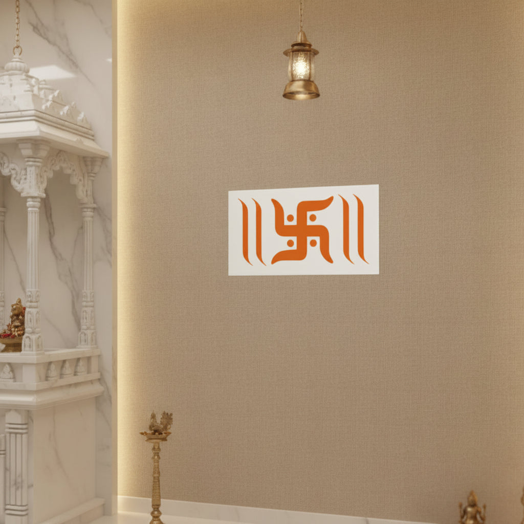 Aavyaa Orange Swastik Sticker Set of 2