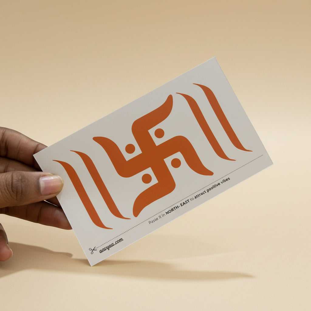 Aavyaa Orange Swastik Sticker Set of 2