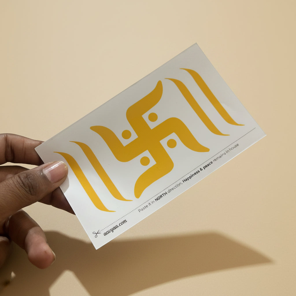 Aavyaa Yellow Swastik Sticker Set of 2