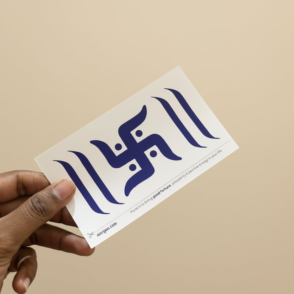 Aavyaa Blue Swastik Sticker Set of 2